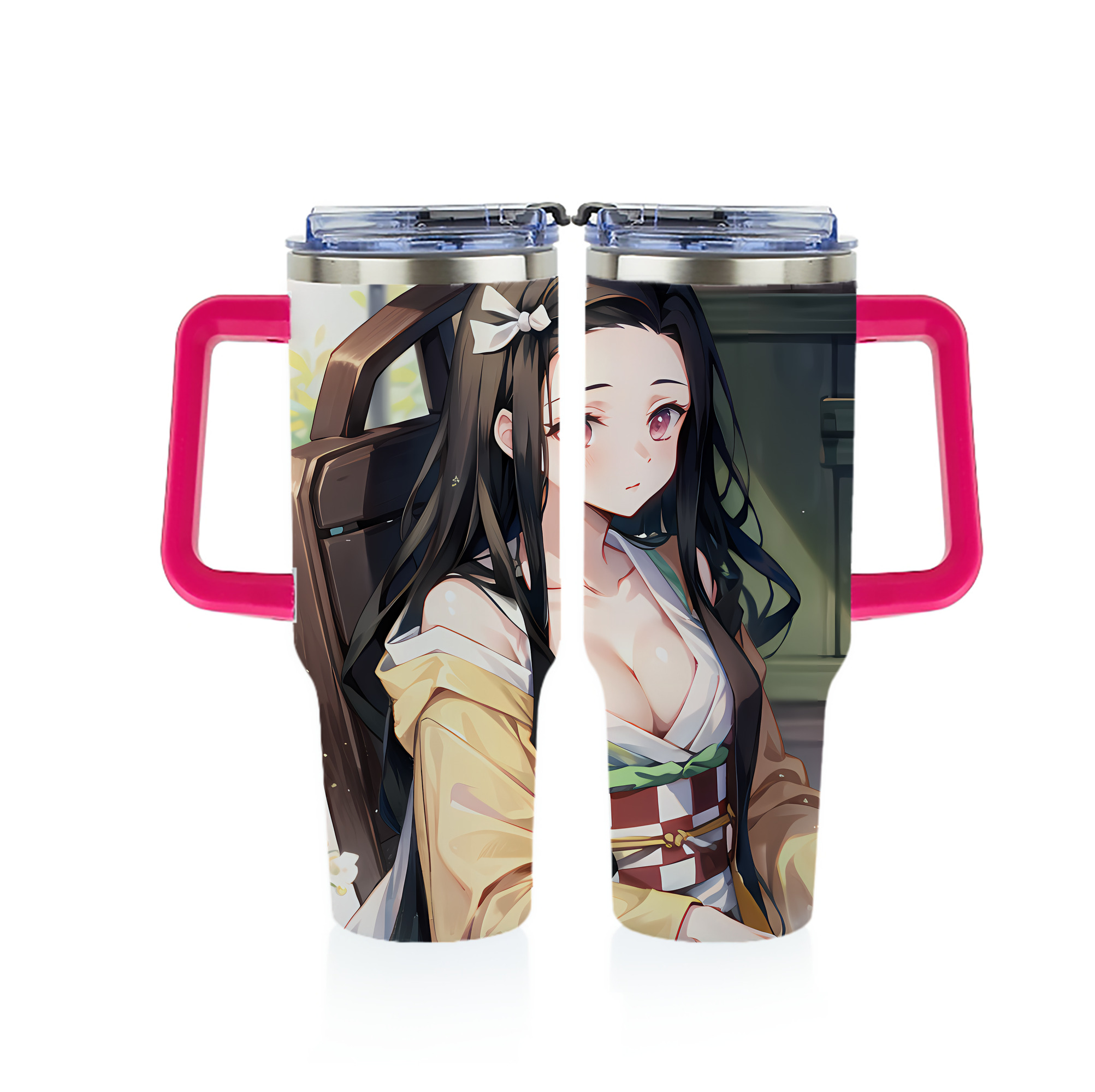 （画像用） 鬼滅の刃（きめつのやいば）竈門 禰󠄀豆子／かまど ねずこ Kamado Nezuko 1200ｍLフルプリント車用タンブラー